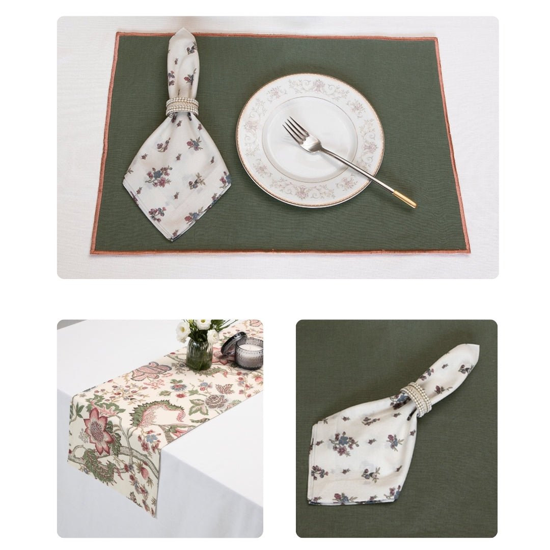 Wildflower Green Table Linen Set