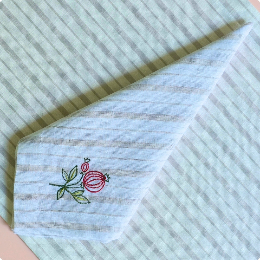 Pomegranate Embroidered Table Napkin