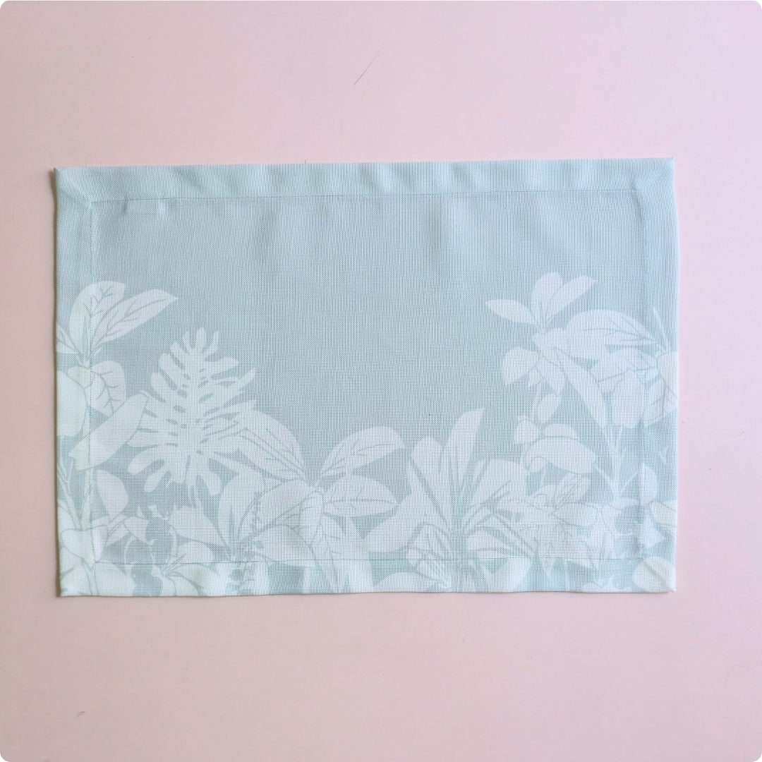 Blue Botanical Table Mat  (ON WATER REPELLENT FABRIC)