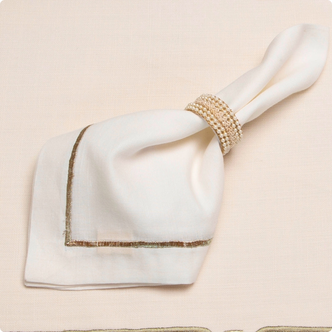 Off White Embroidered Table Napkin