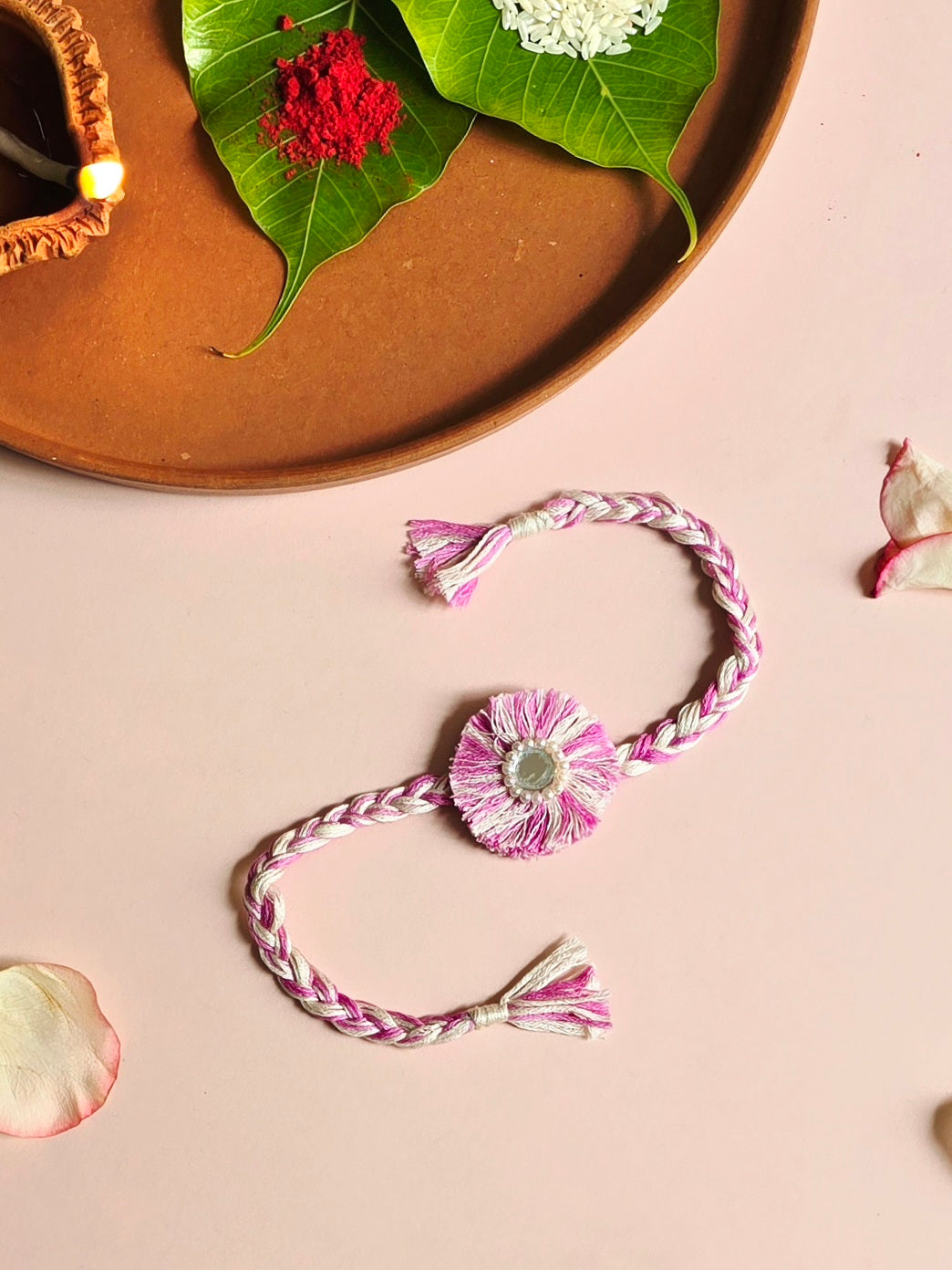 Pink Thread Mirror Rakhi – Hamari Asha