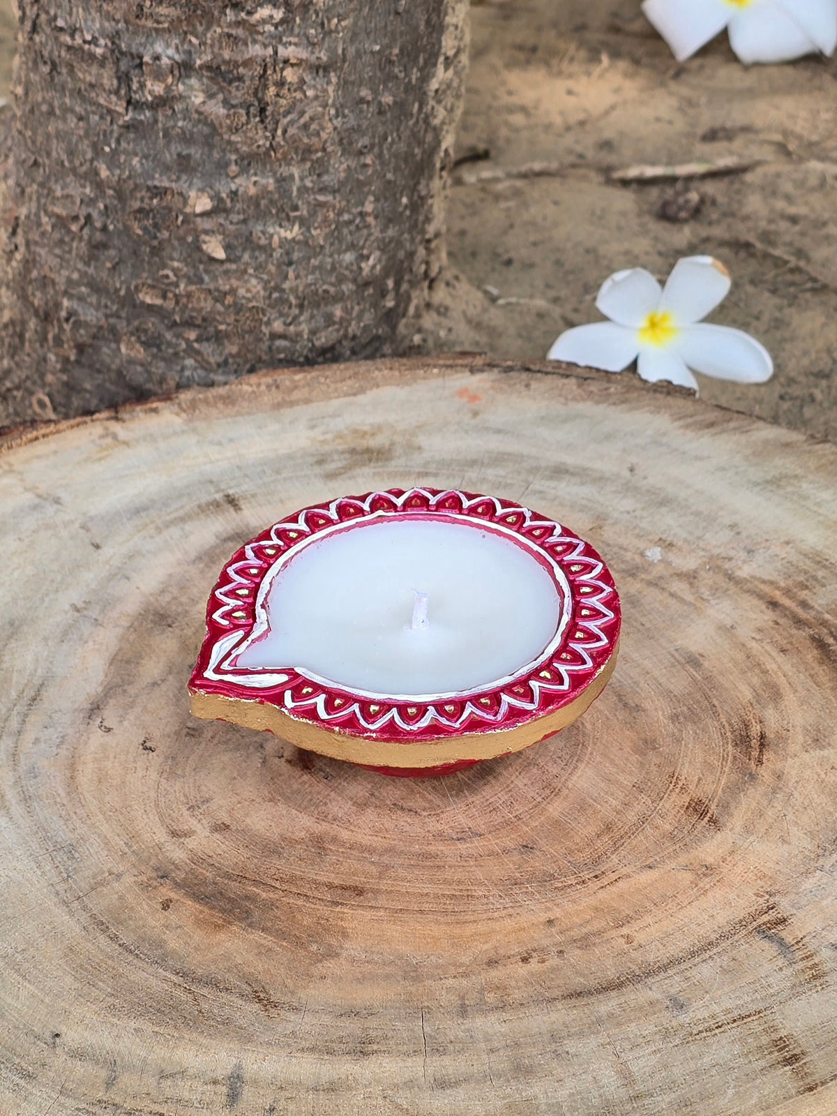 Soya Wax Diya ( Set Of 6) (Kumkum)