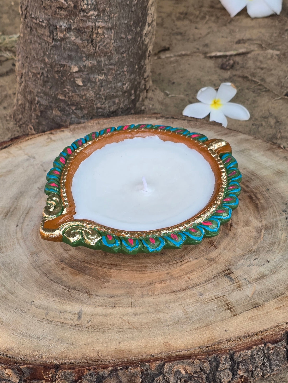 Big Designer Diya  (Soy Wax)  (Gulmohar)