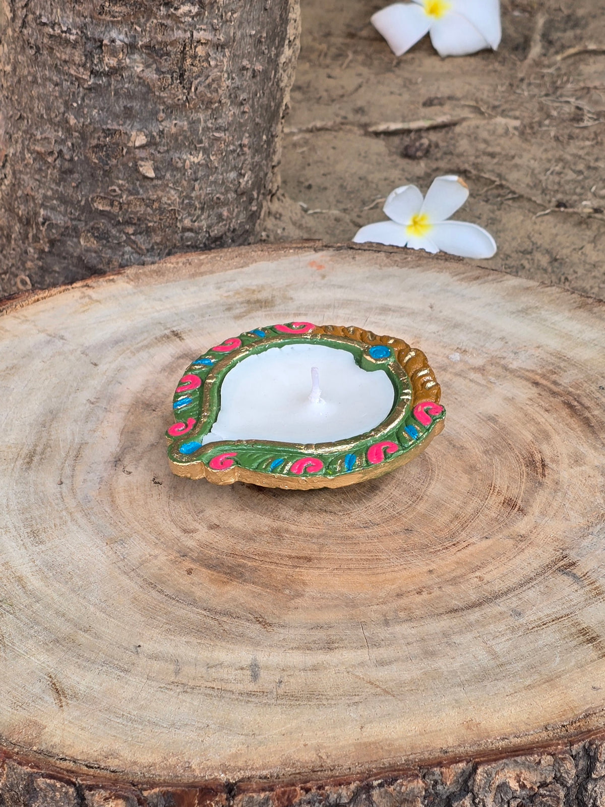 Soya Wax Diya ( Set Of 6)  (Gulmohar)