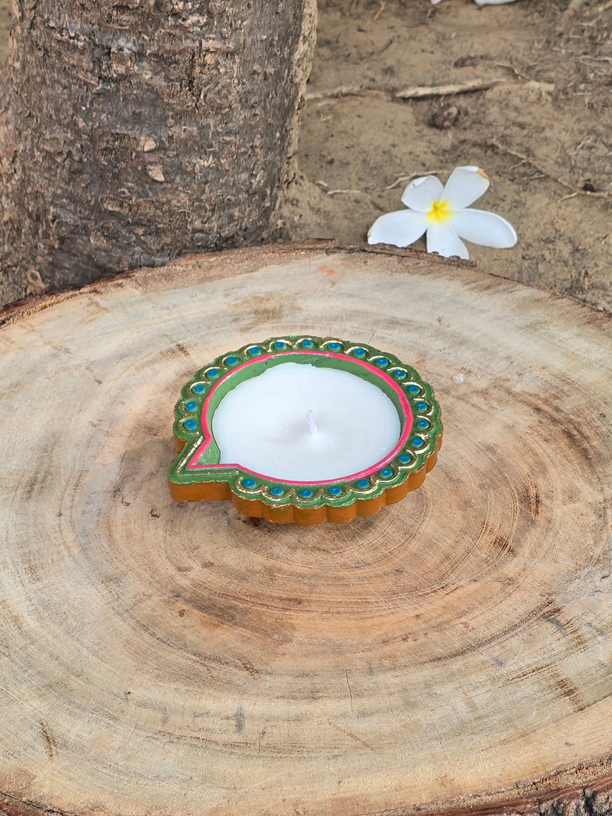 Soya Wax Diya ( Set Of 6)  (Gulmohar)