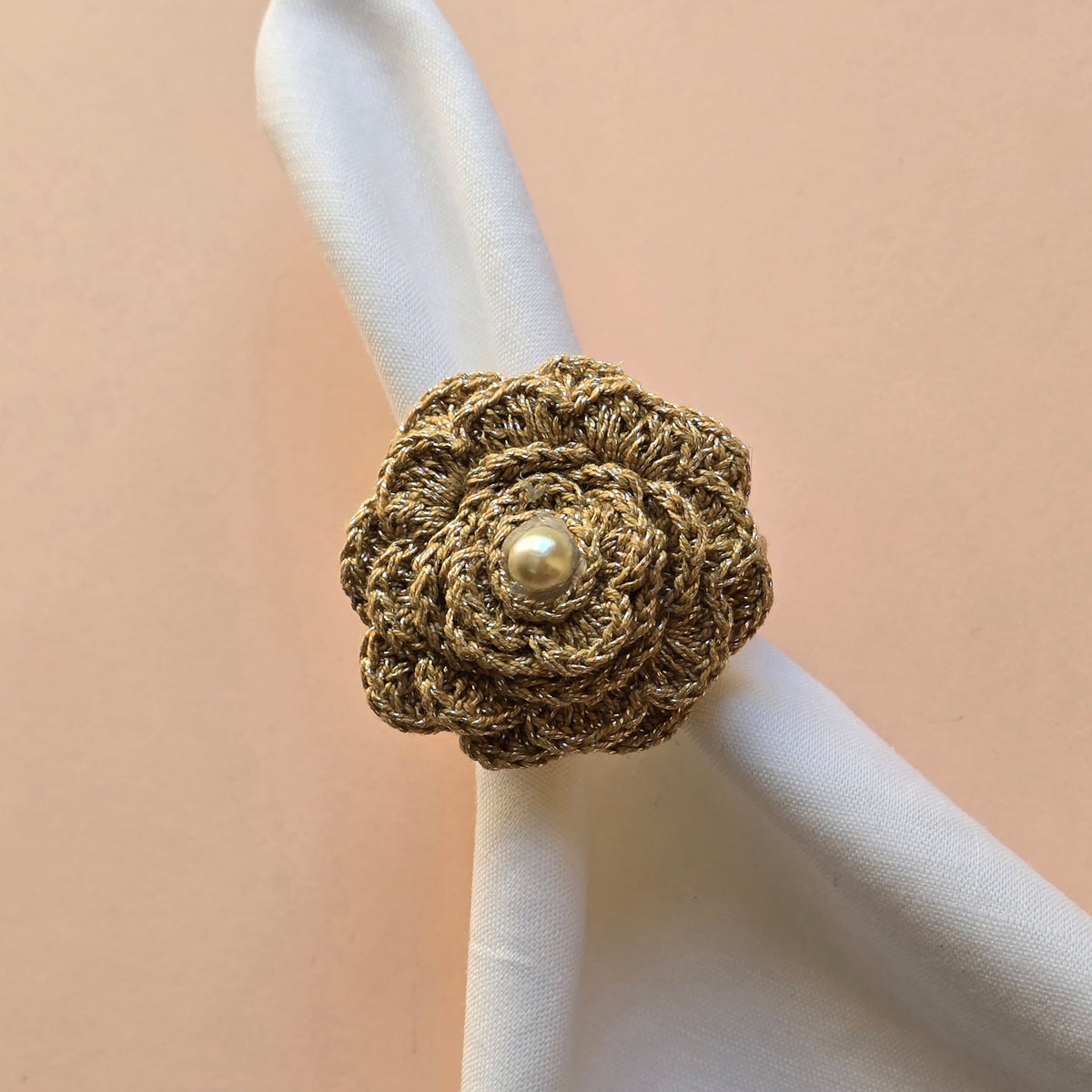 Antique Flower Crochet  Napkin Ring