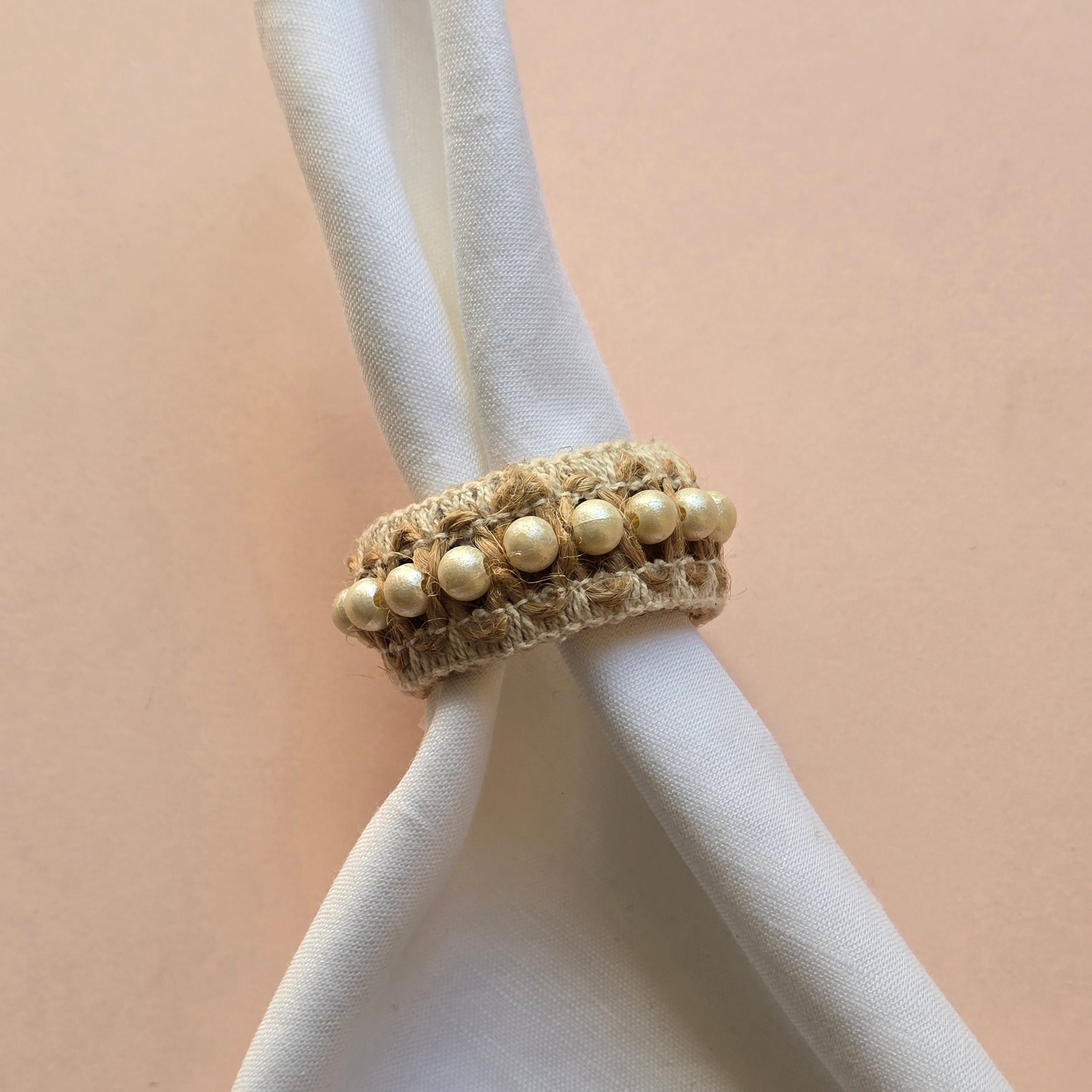 Jute Pearl Napkin Ring