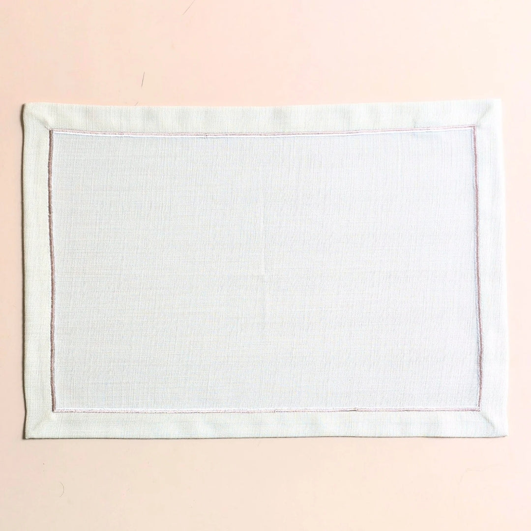 Blush Embroidered Table Mat  (On water repellent fabric)