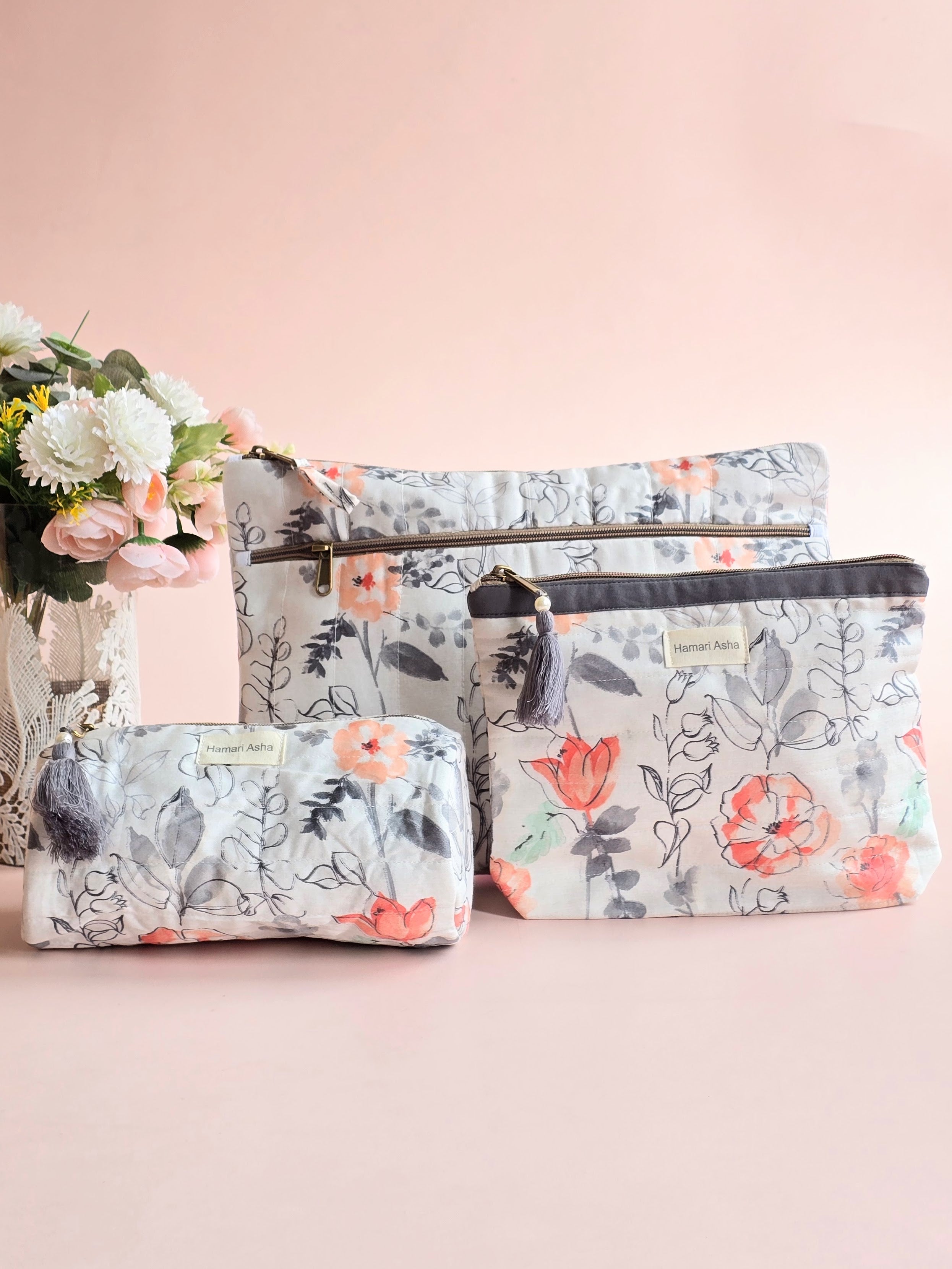 Grey Floral Essentials Set