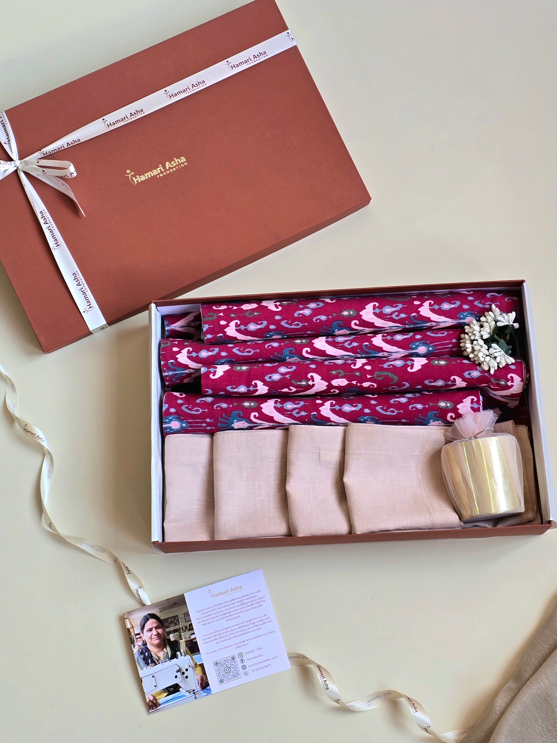 Pink Ikkat Trinity Hamper