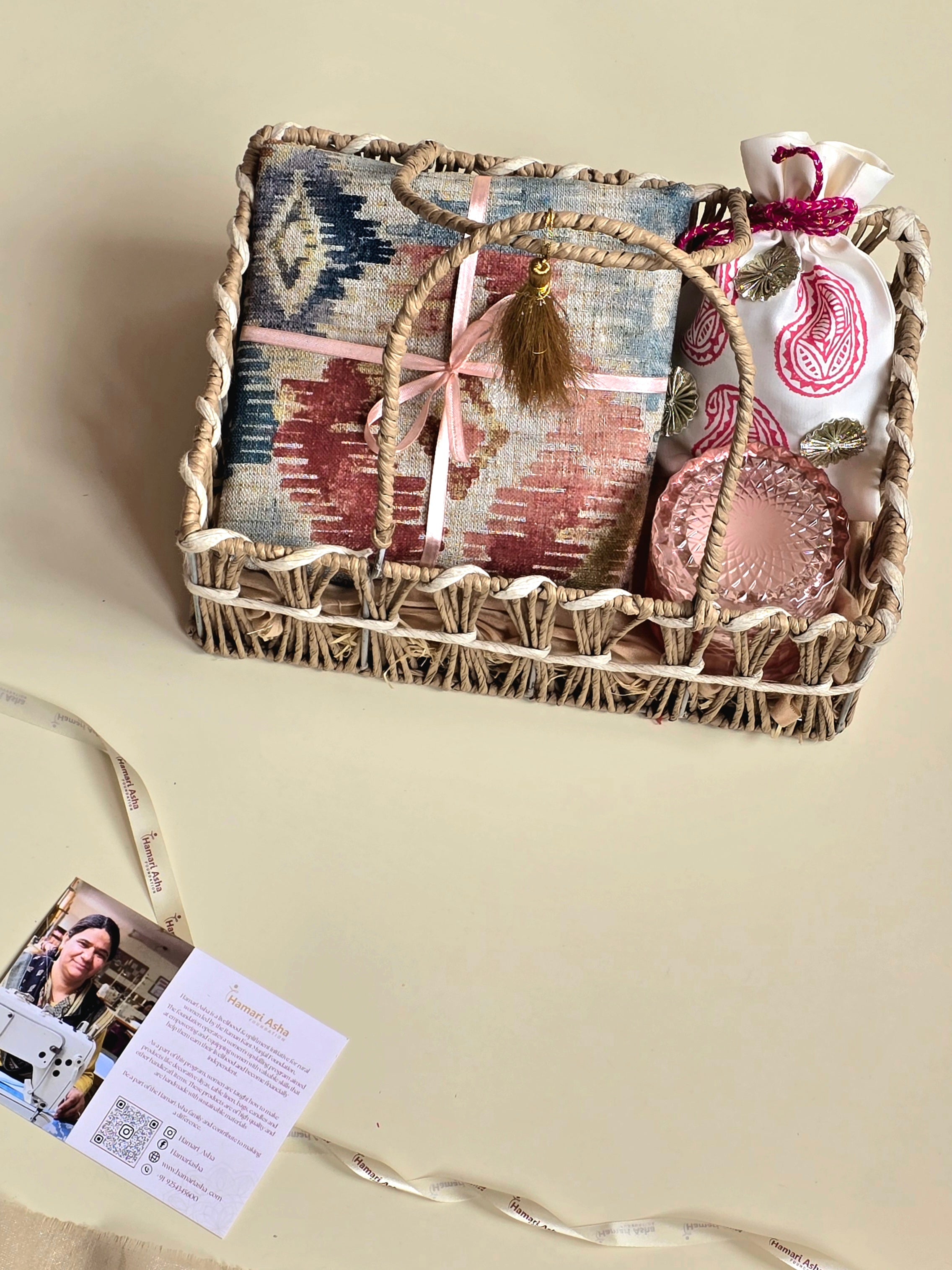 Rustic Ikat Basket Hamper