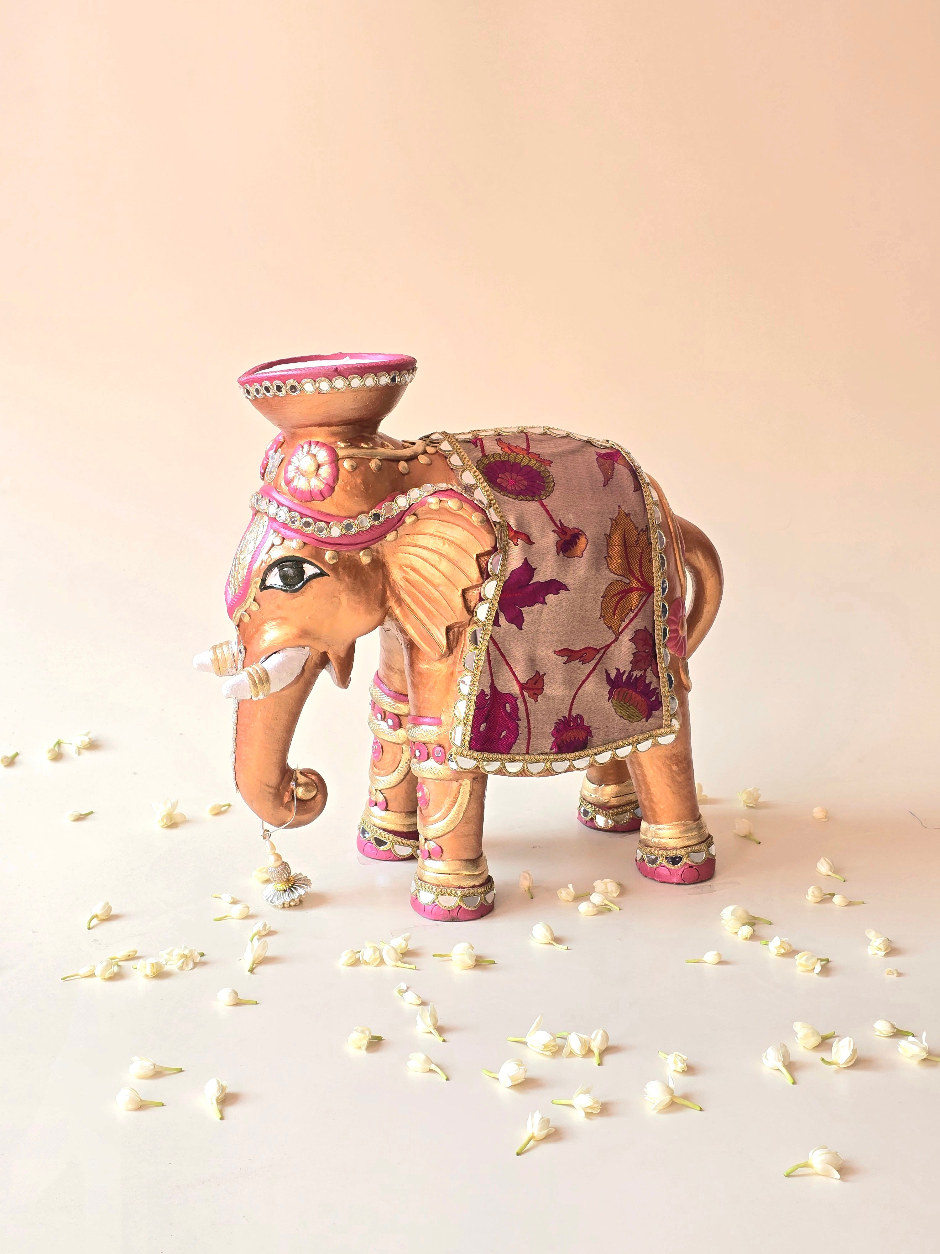 Banarsi Big Elephant with Wax Diya