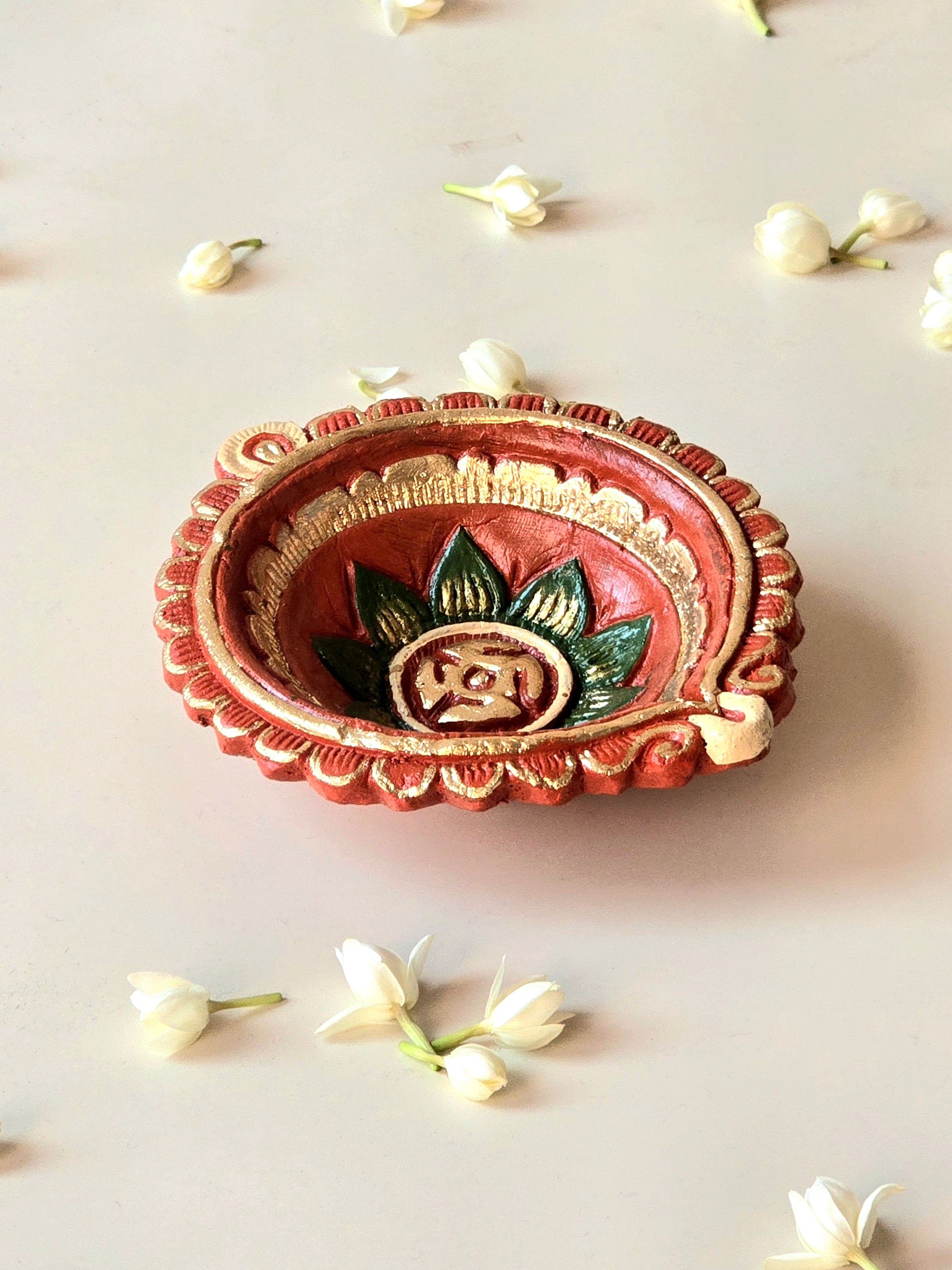 Patan Patola Designer Diya Oil