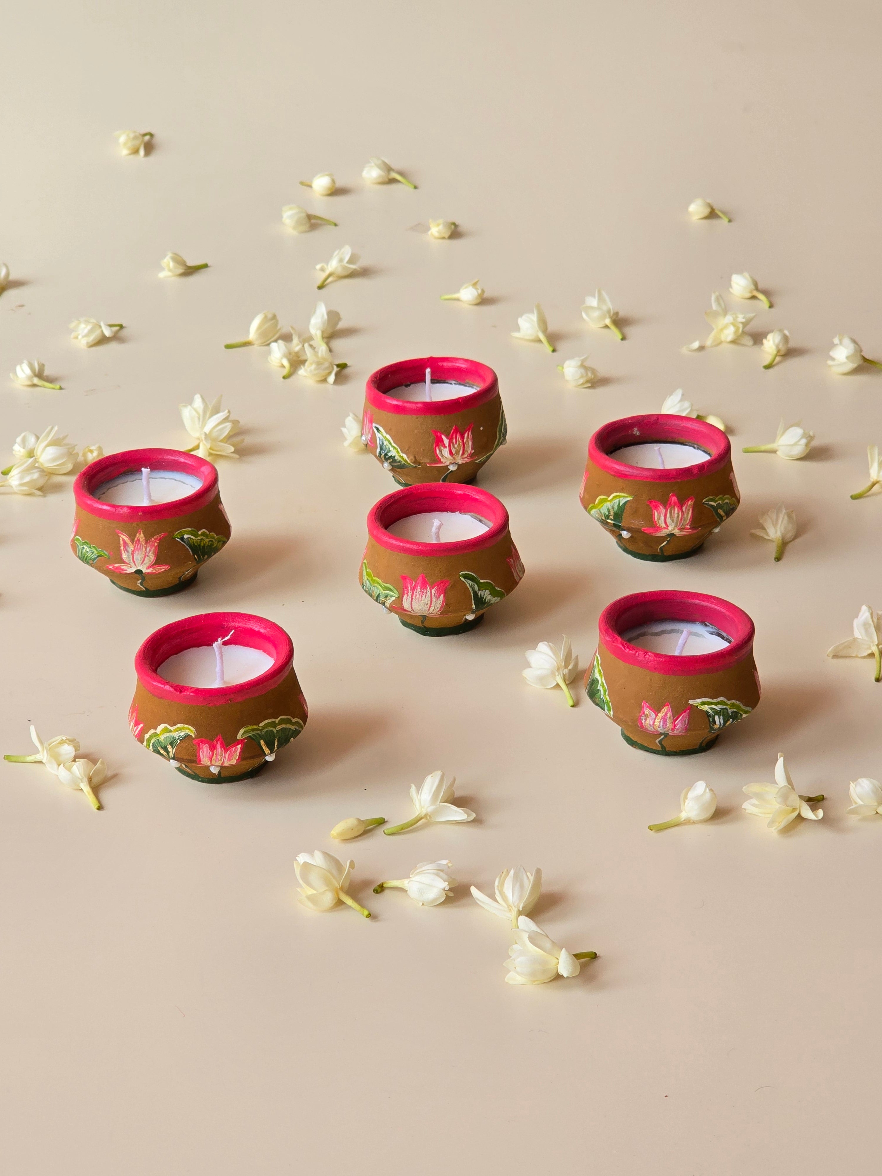Pichwai  Matki Diya  (set of 6)