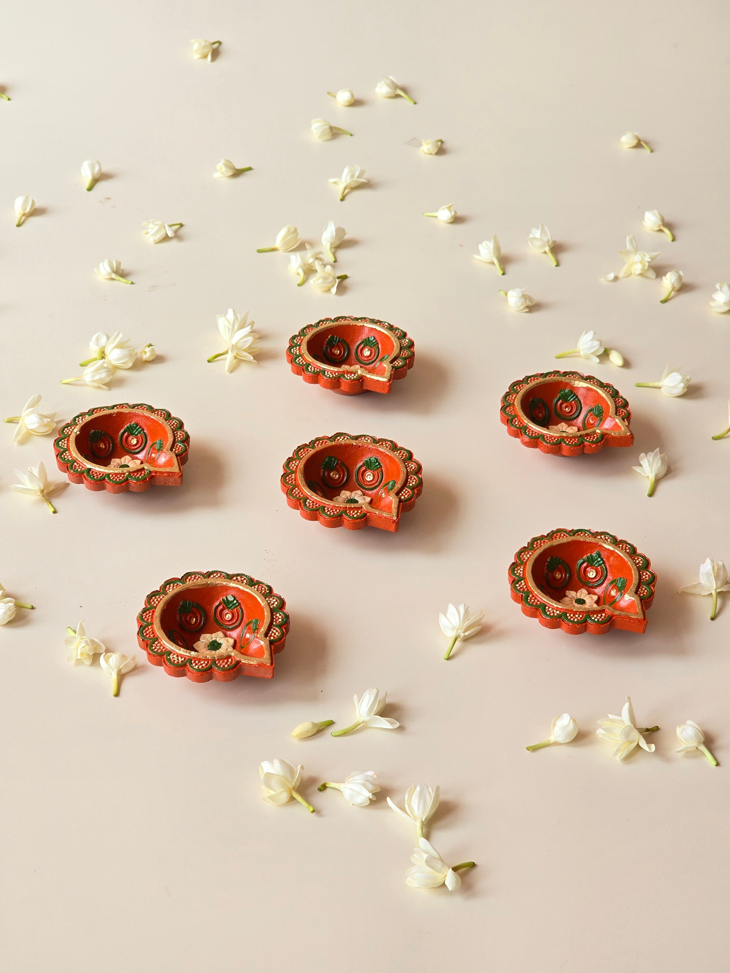 Patan Patola Oil Diya (set of 6)