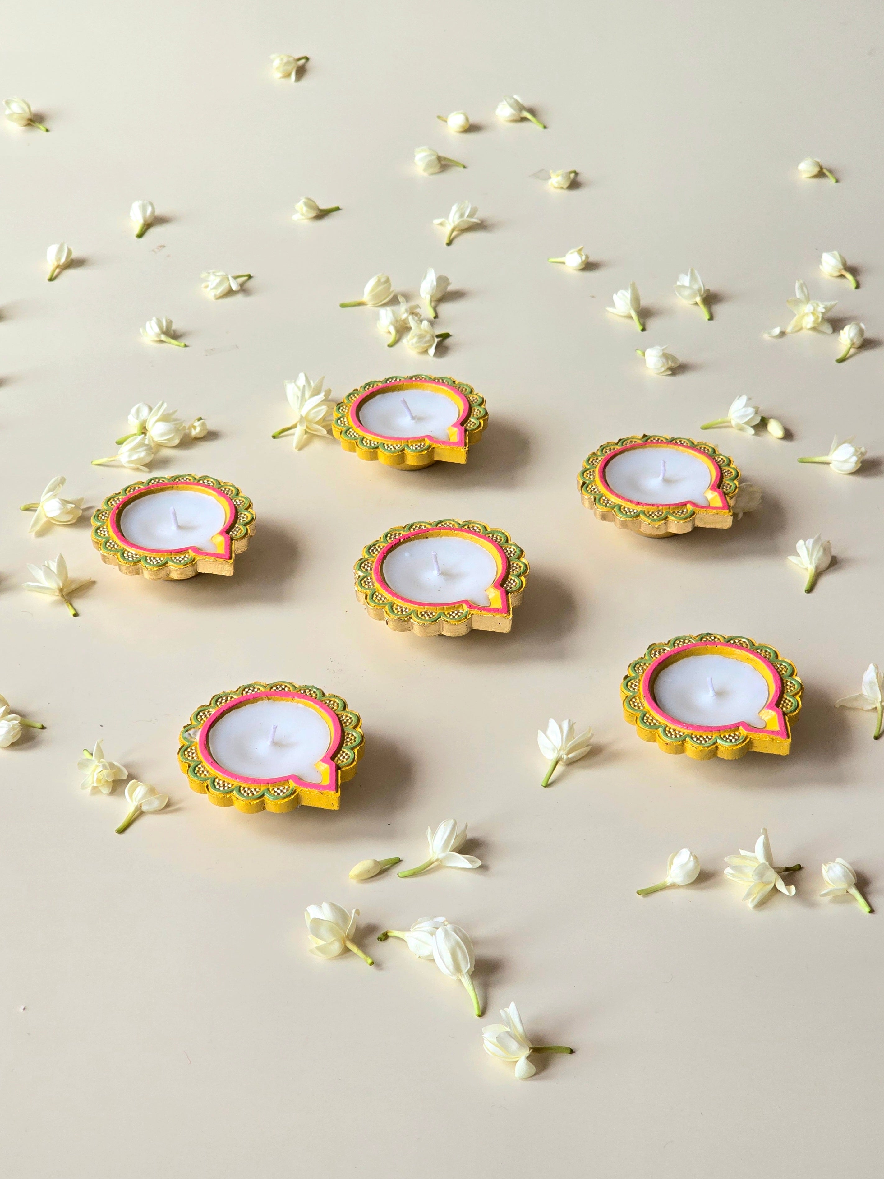Lippan Wax Diya ( set of 6) Design 2
