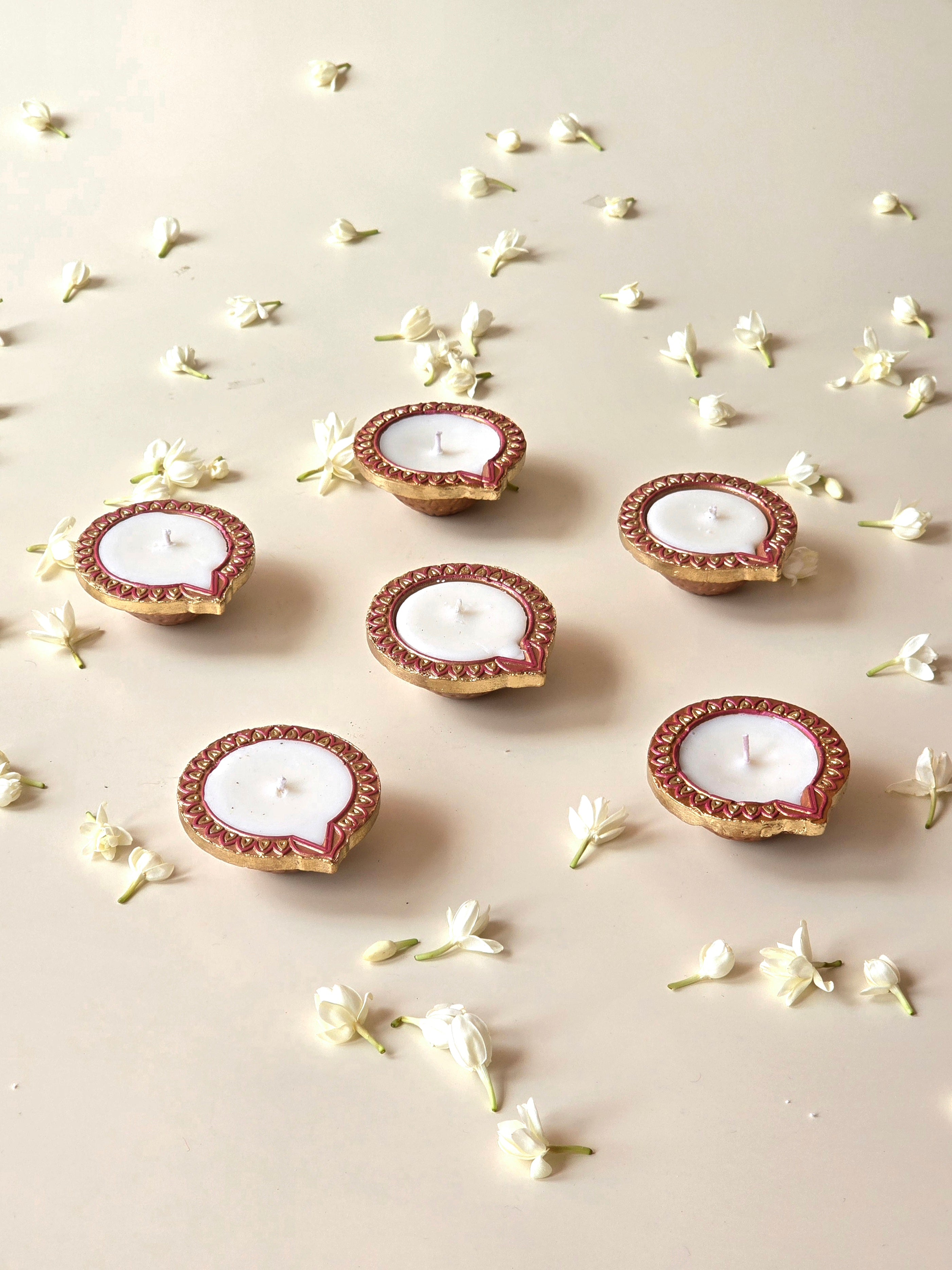 Banarsi Wax Diya (set of 6 ) Design 1