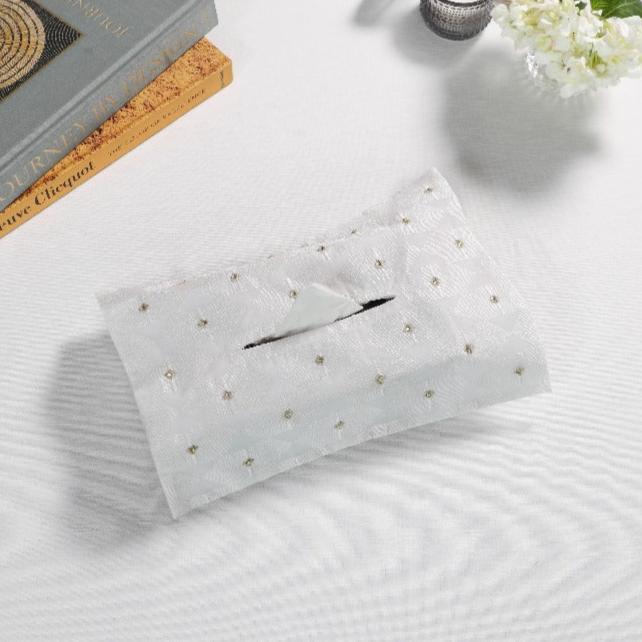 Beige Dot Tissue Box Cover