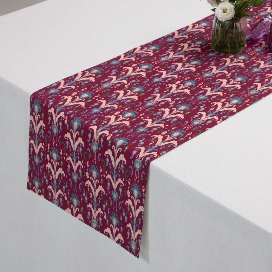 Pink Ikkat Table Runner
