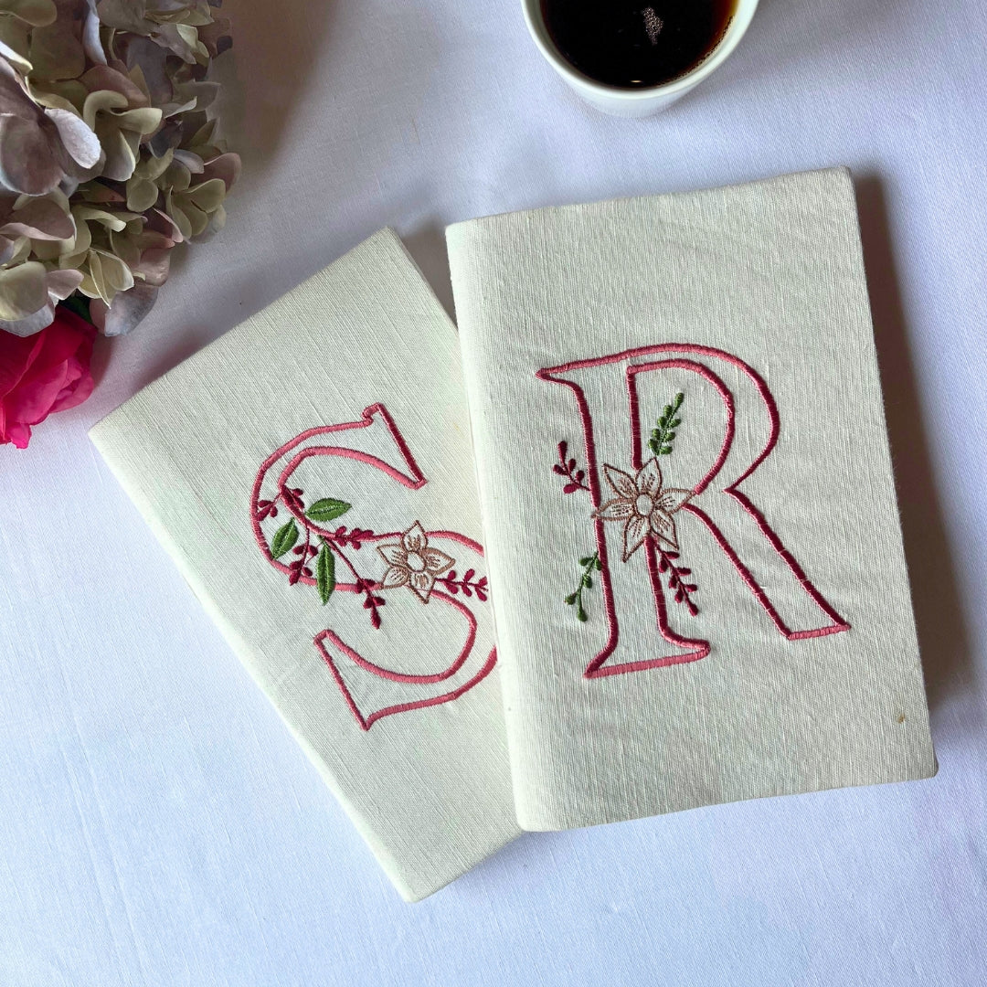 Floral Customized Letter  Handcrafted Journal (Per. Pcs)