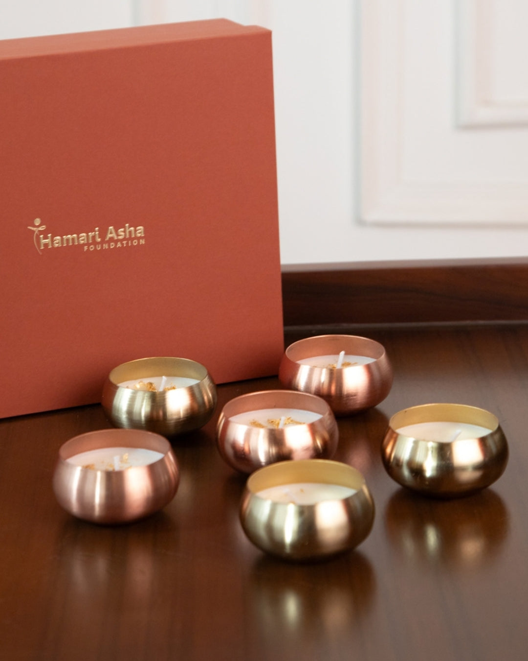 Copper & Brass Urli Candle (Set of 6)