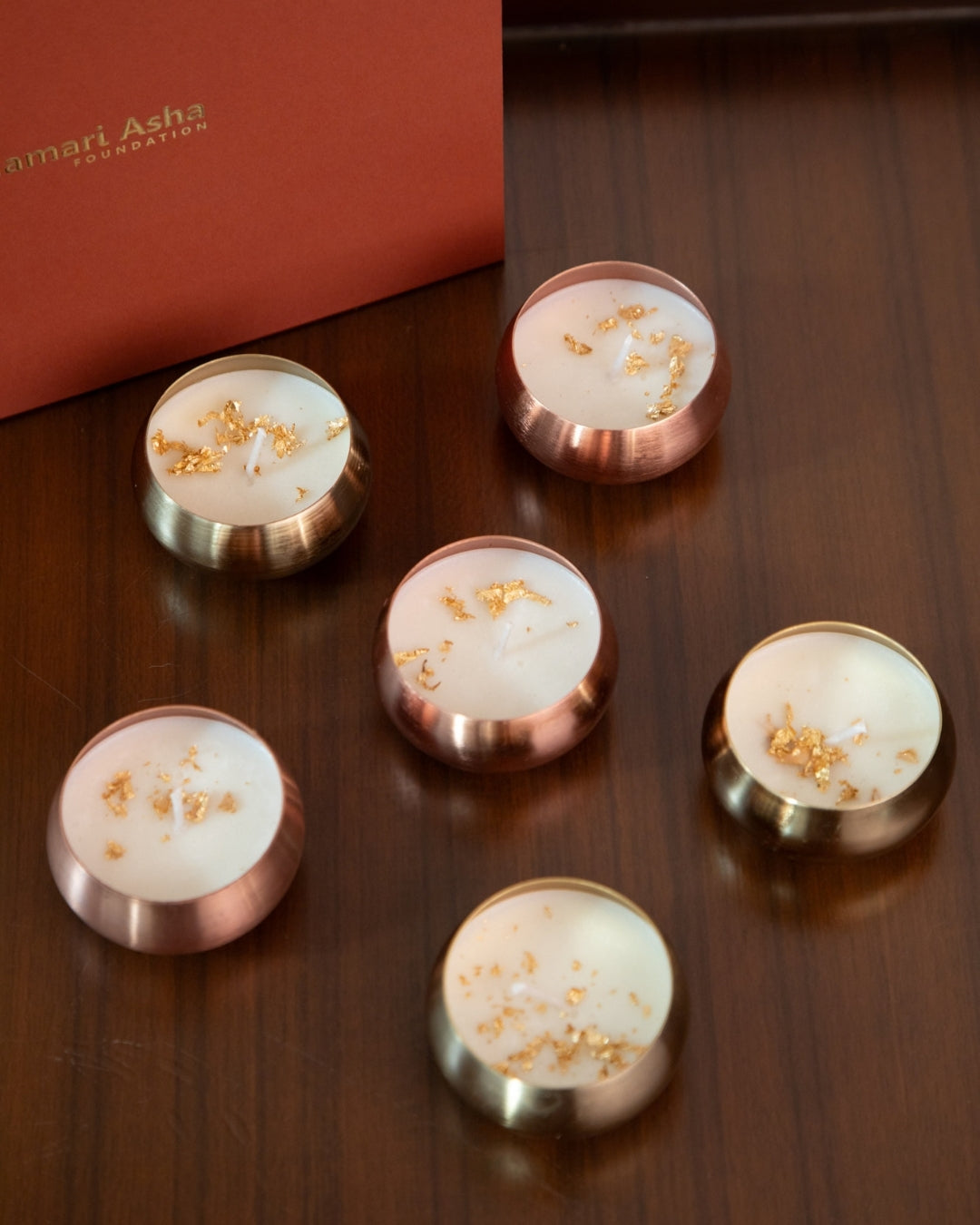 Copper & Brass Urli Candle (Set of 6)