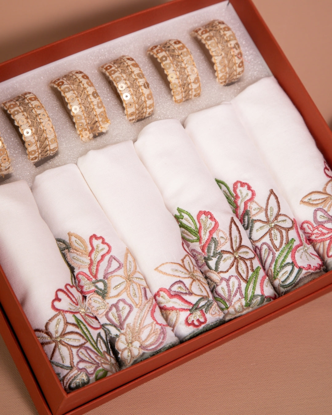 Floral Napkin & Ring Hamper