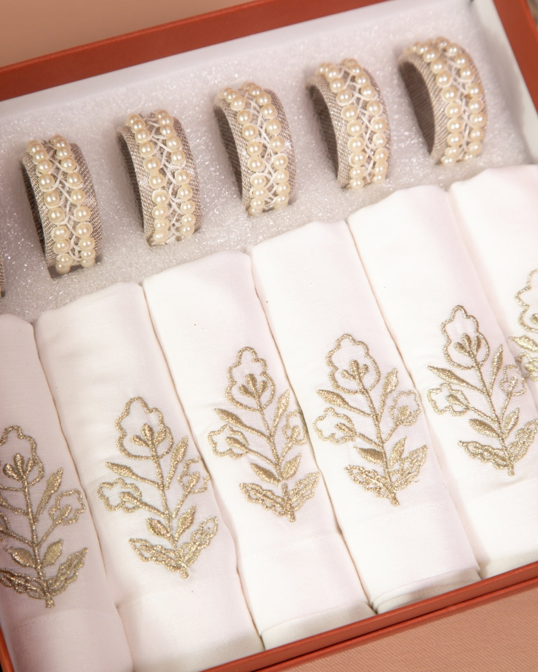 Zari Motif Napkin & Ring Hamper