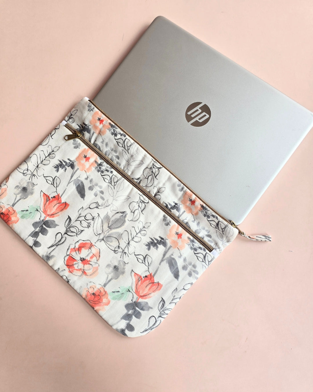 Grey Floral Laptop Sleeve