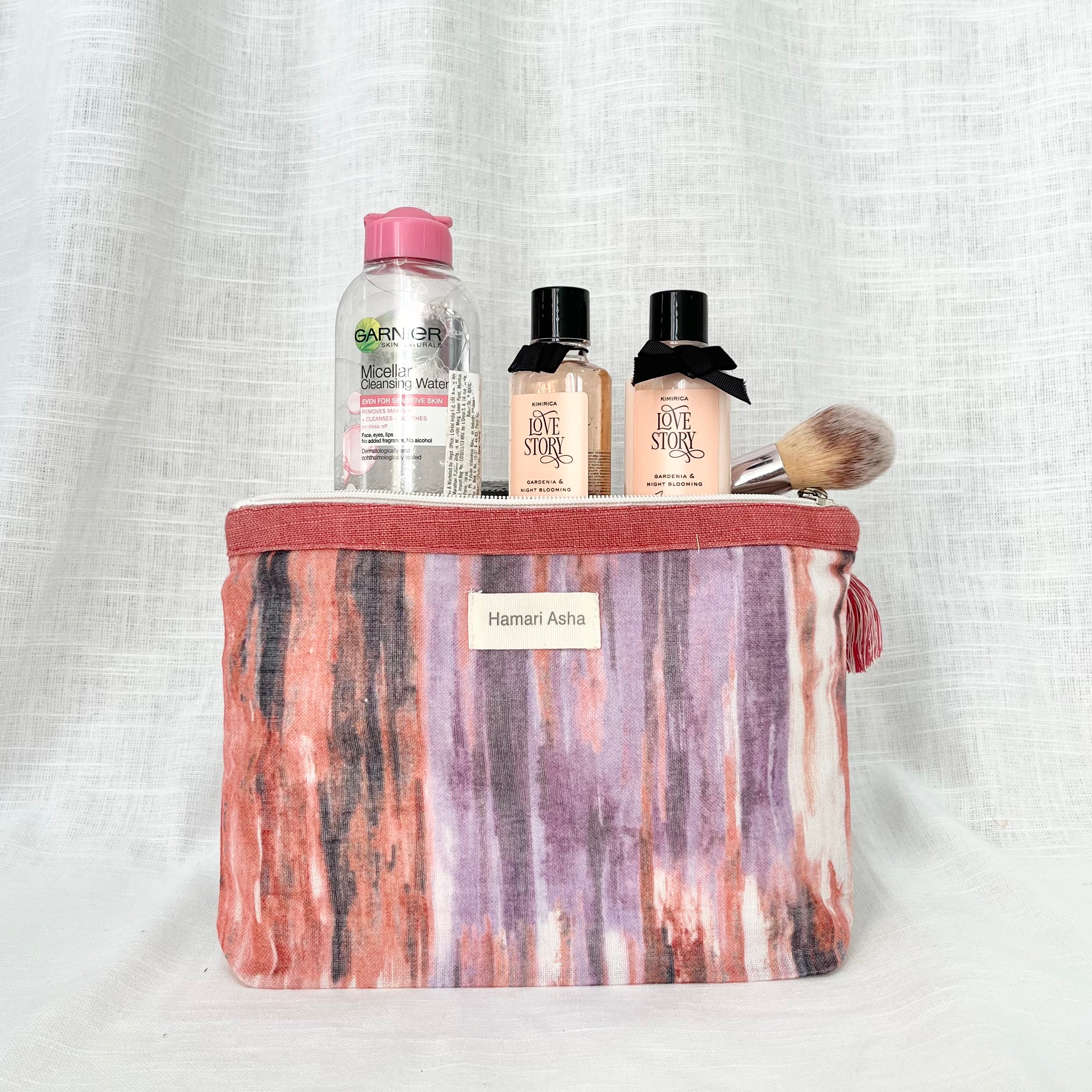 Multi Coloured Ikkat Accessories Pouch