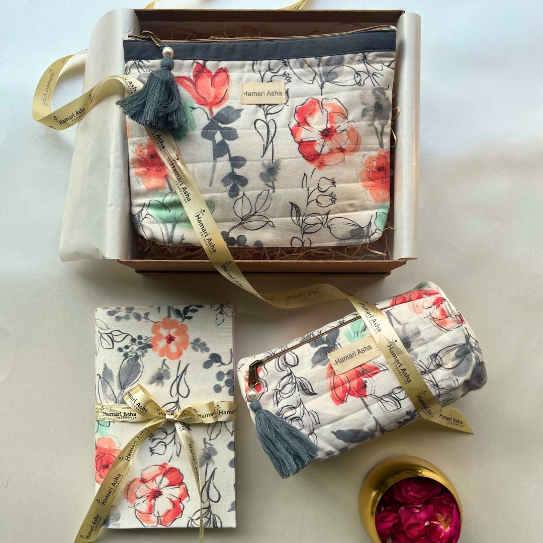 Grey Floral Gift Set