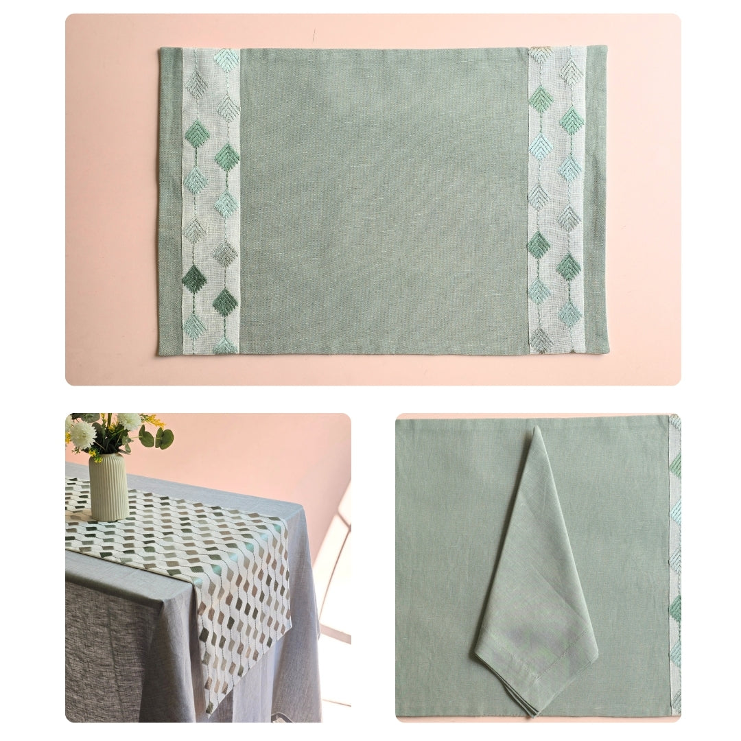Geometric Grace Table  Linen Set