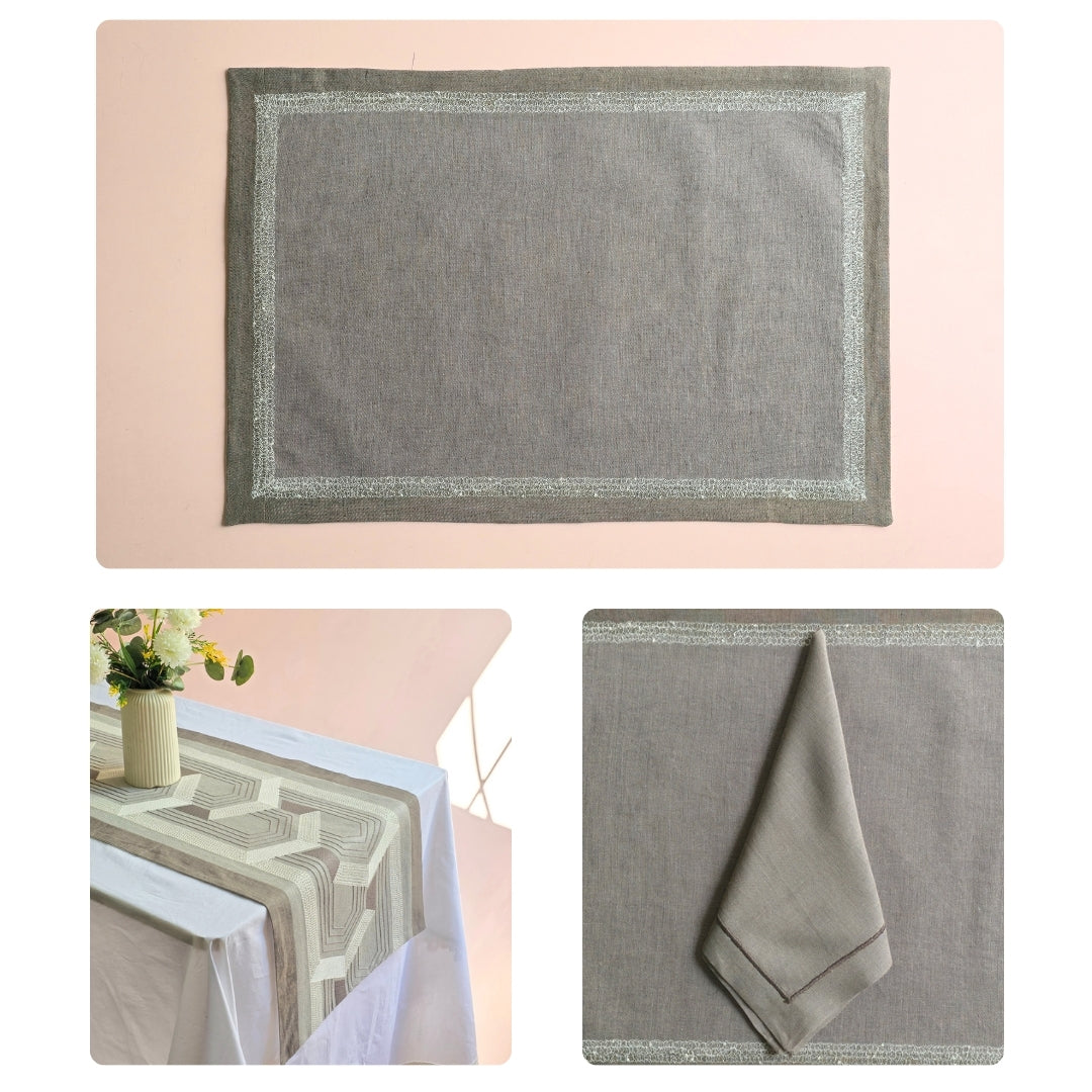 Grey Maze  Table Linen Set