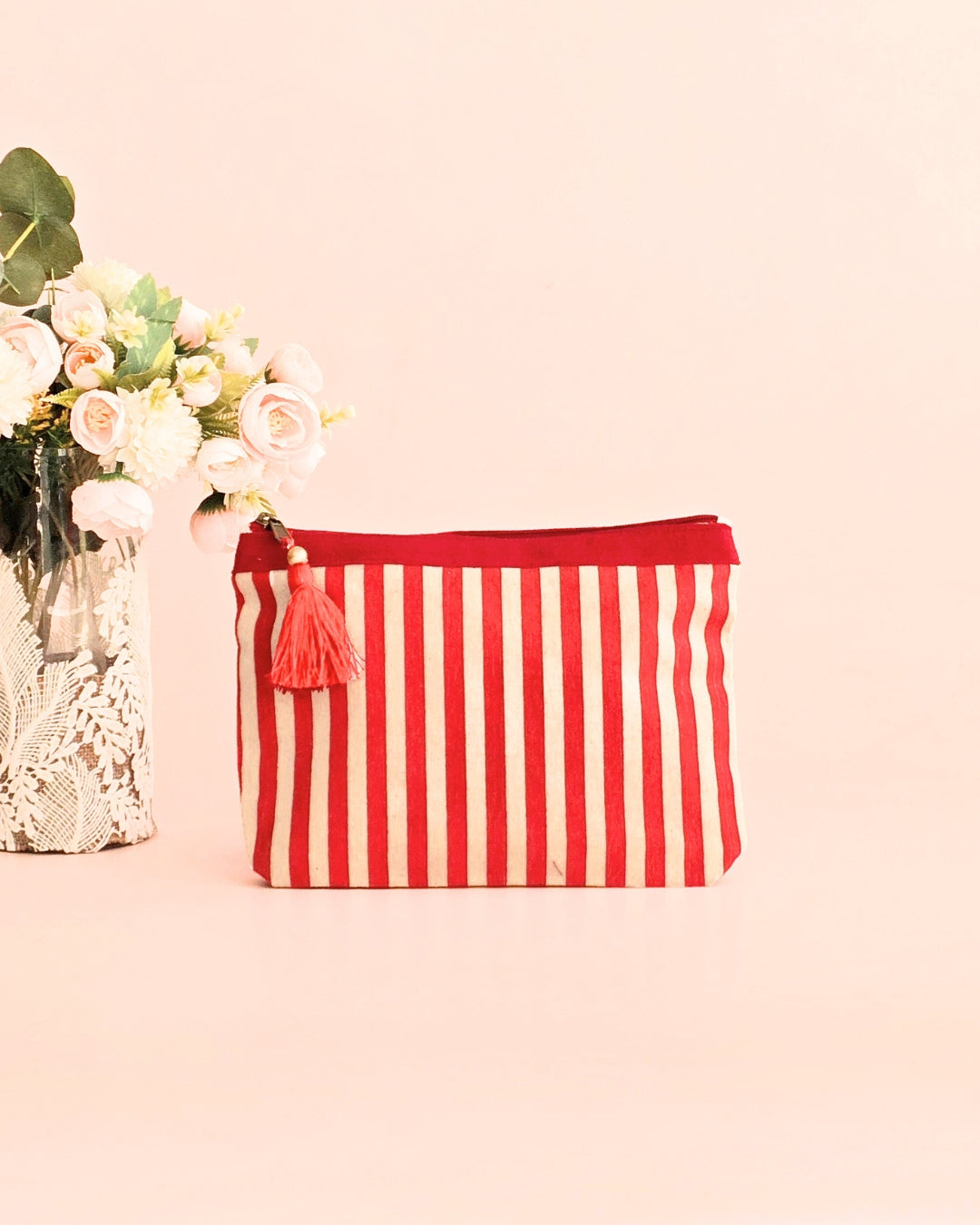 Scarlet Stripes Accessories Pouch