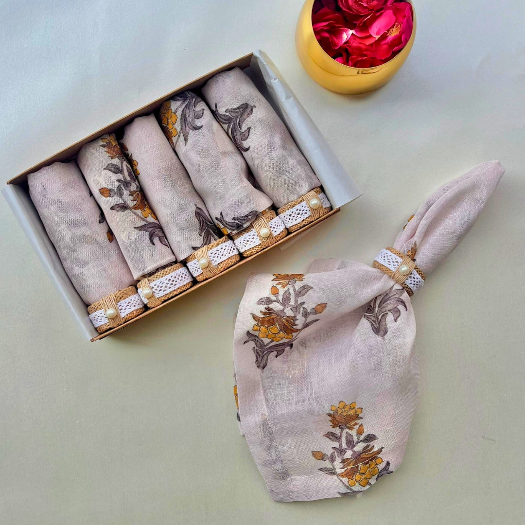 Floral Table Napkin Gift Set