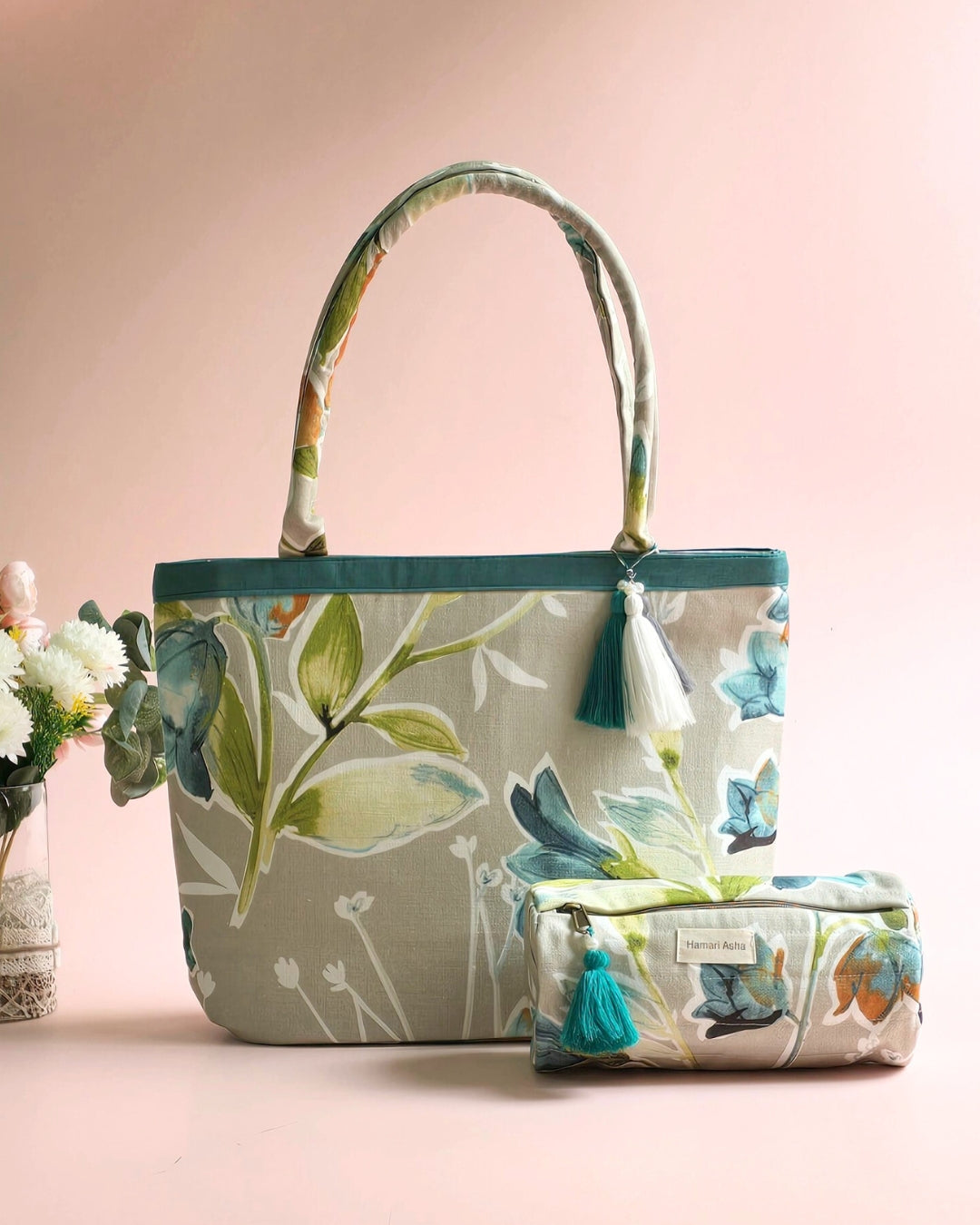 Teal Floral Everyday Set