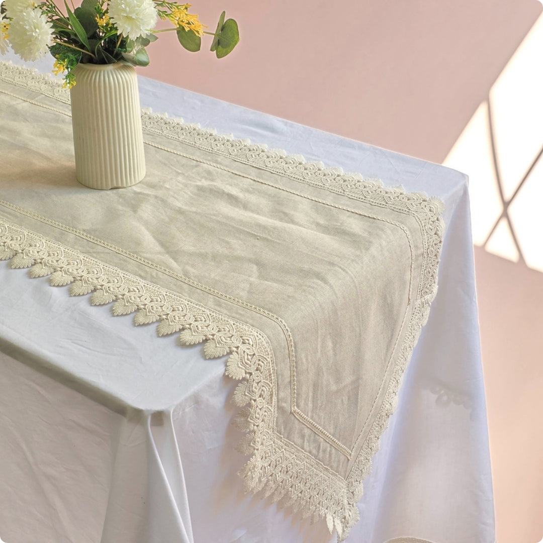 Natural Broad Lace  Table Runner