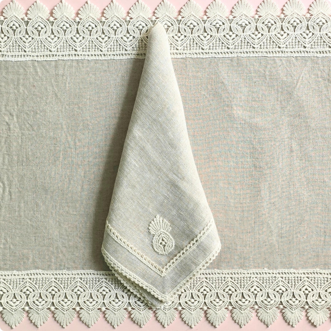 Natural Embroidered  Table Napkin