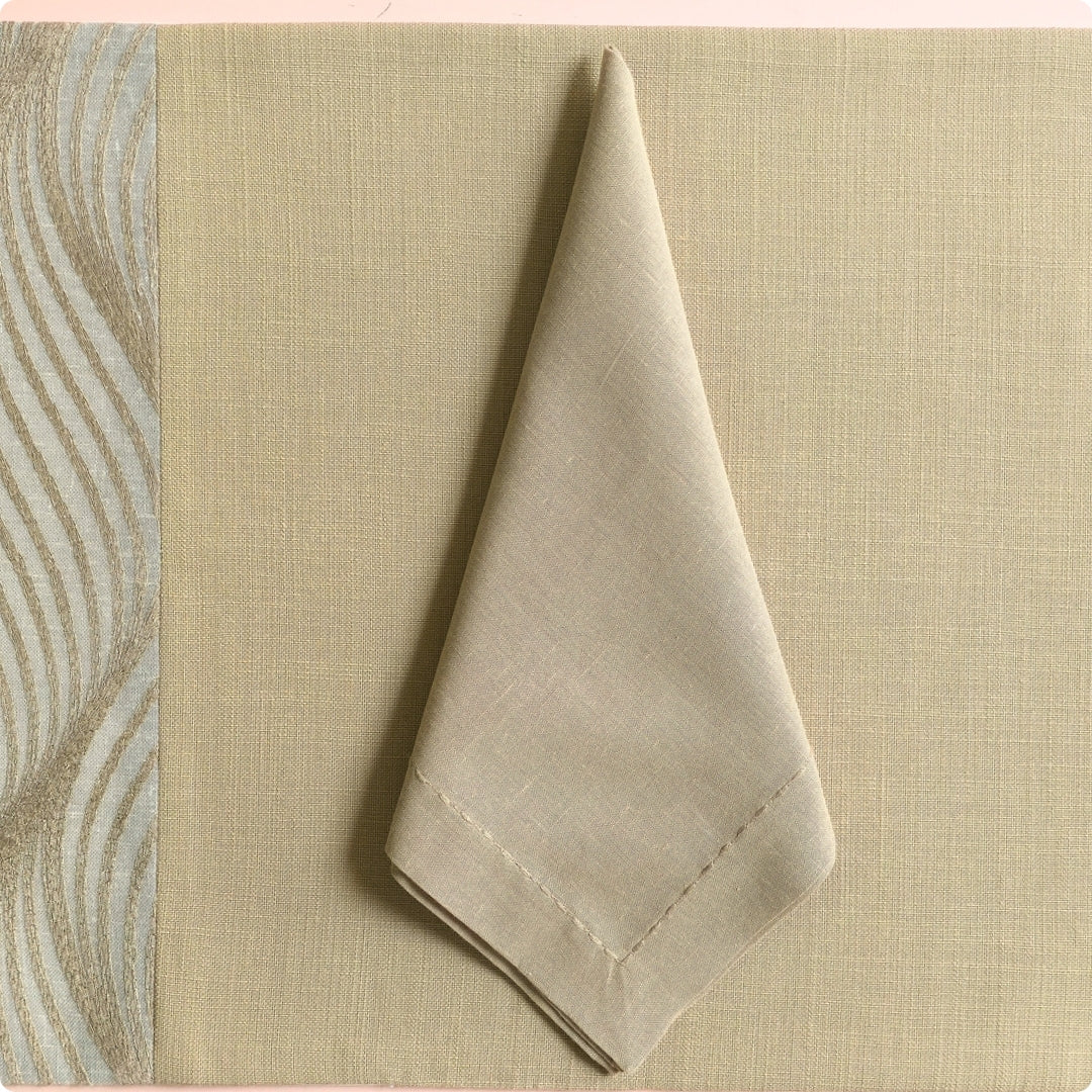 Beige Embroidered Table  Napkin