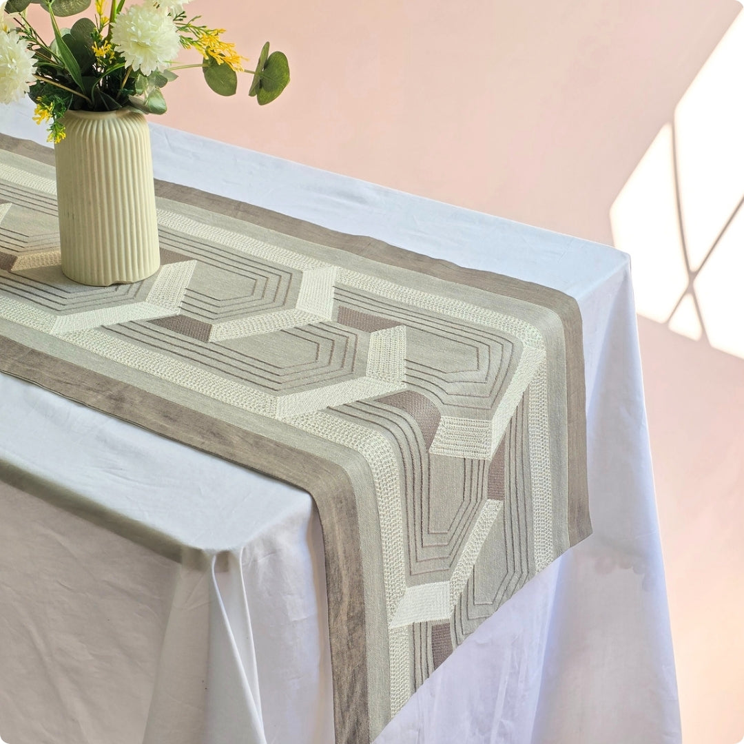 Grey Maze  Table Runner
