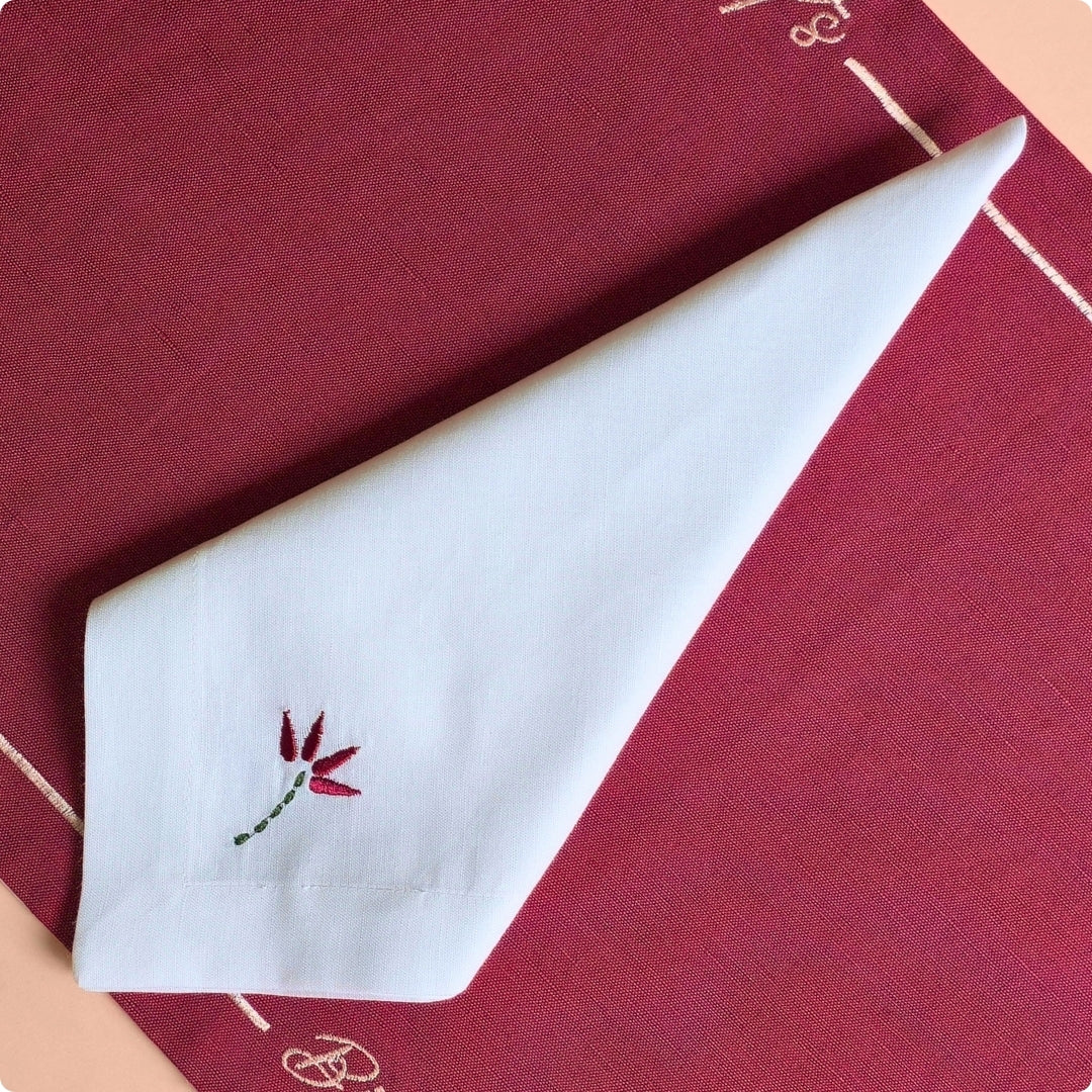 Flower Embroidered Table Napkin