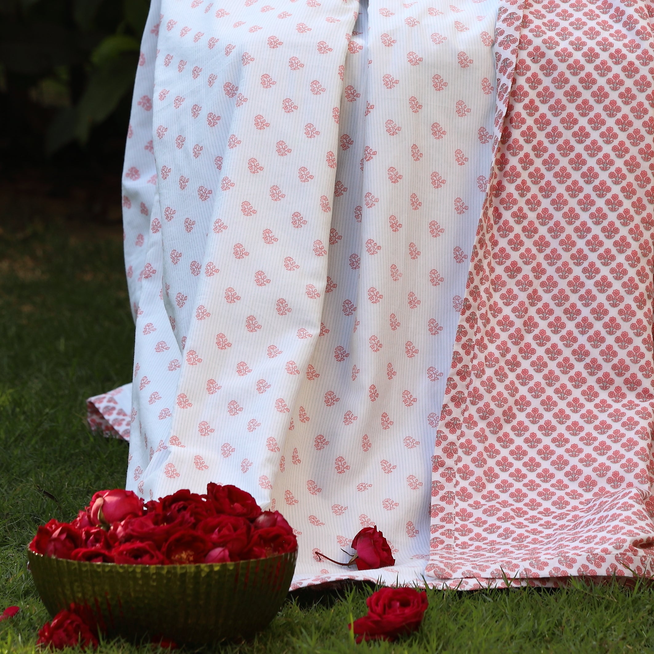 Pink and White Floral Dohar