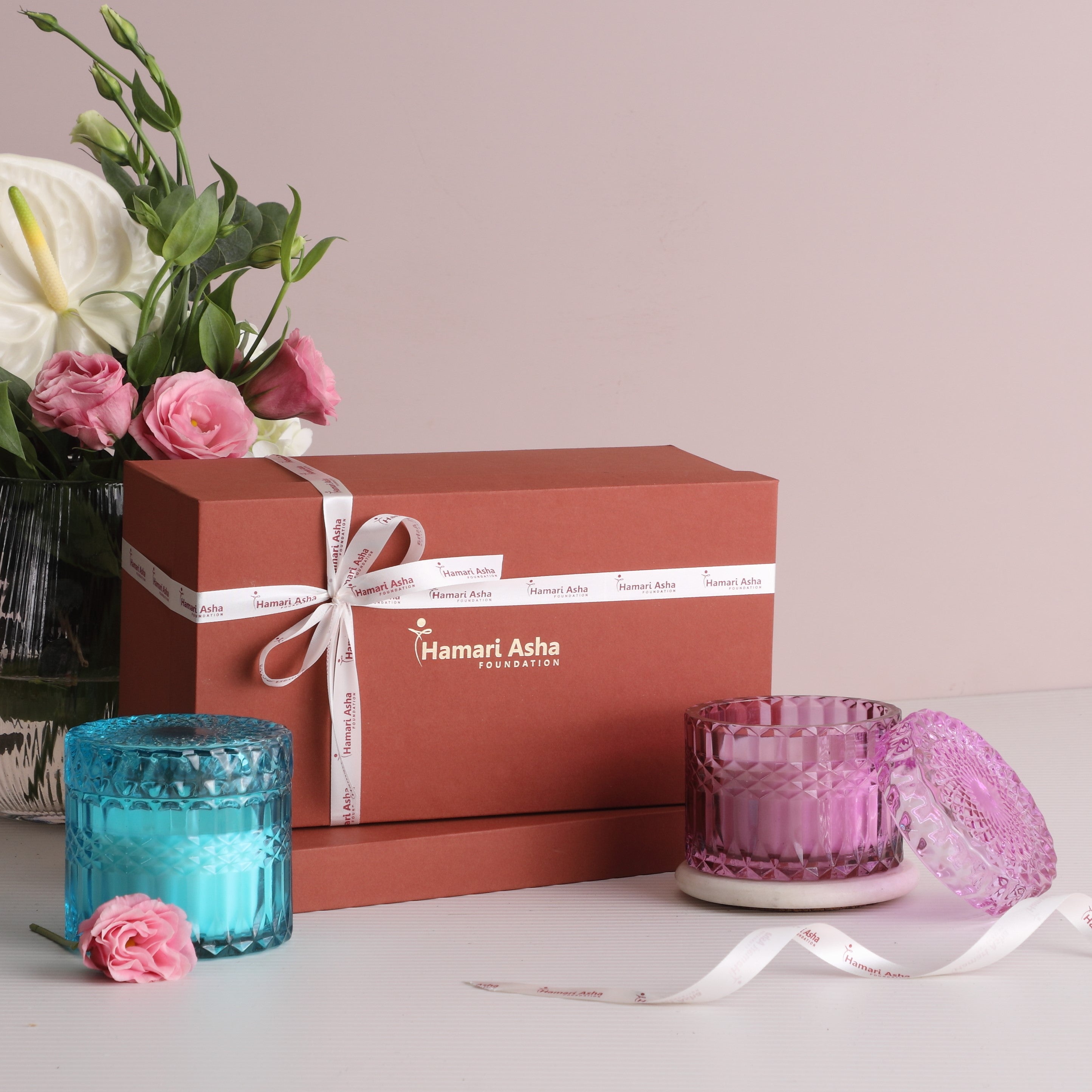 Lilac & Blue Bubble Jar - Set of -2