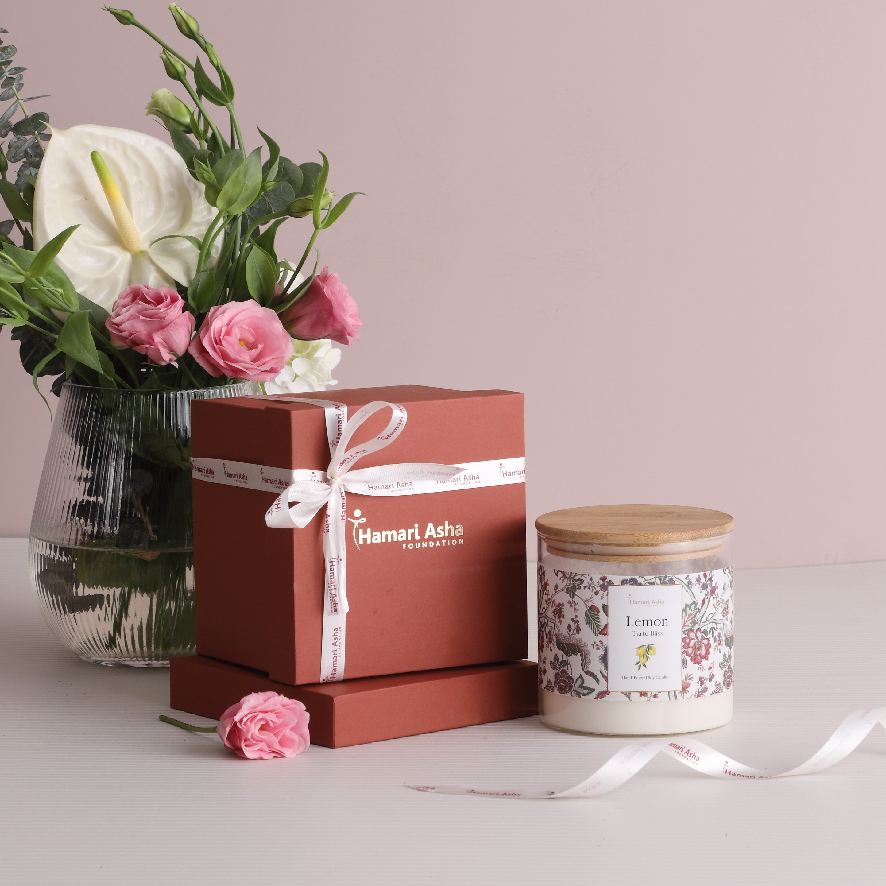 Plain Candle With Wooden Lid - Big