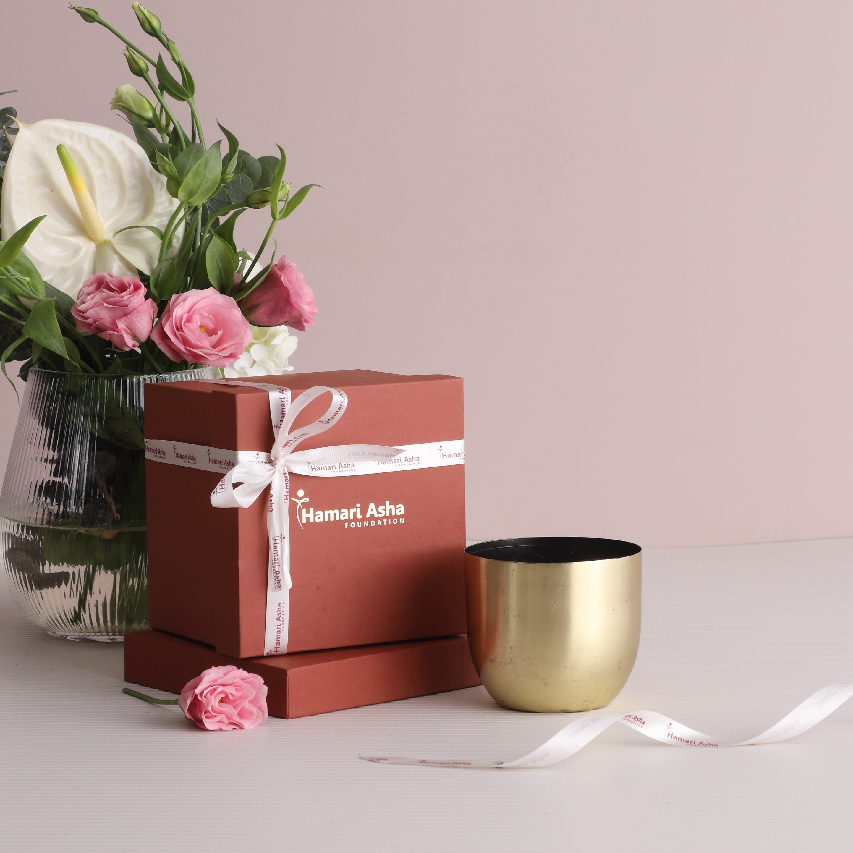 Small Metal Candle Glass- Brass