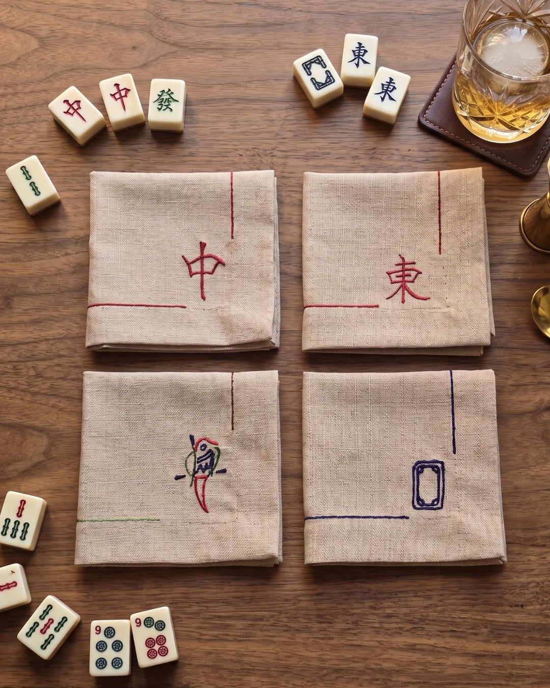 Beige Cocktail Napkin Set