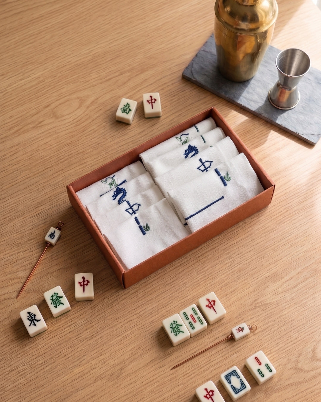 Blue Cocktail Napkin & Coaster Gift Set