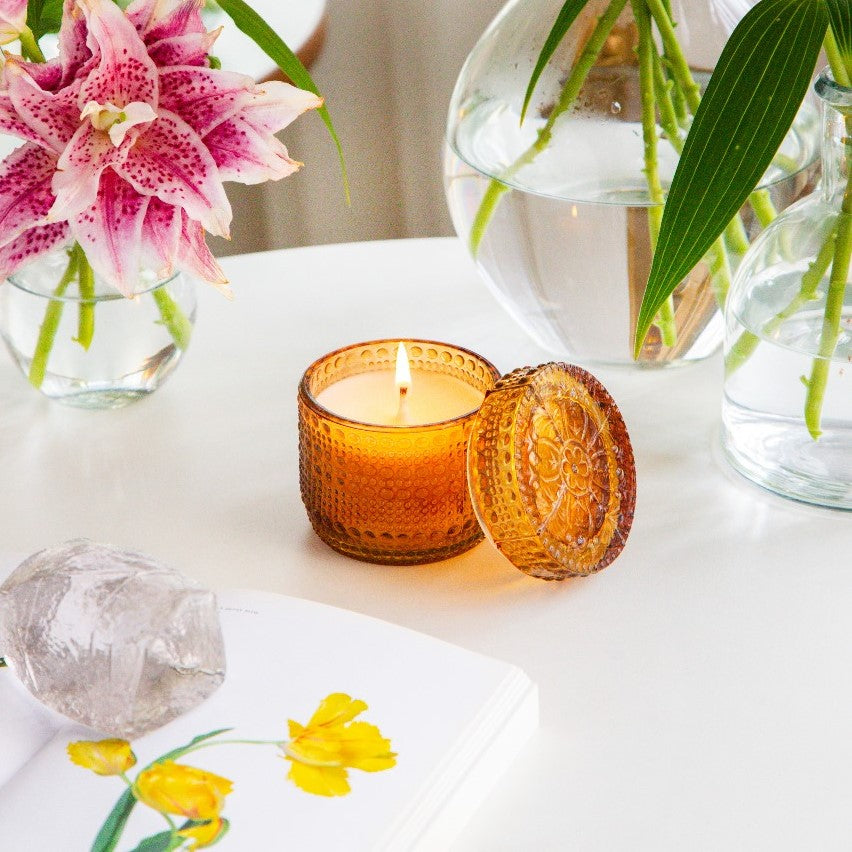 Brown Bubble Texture Votive Candles With Lid Small Hamari Asha