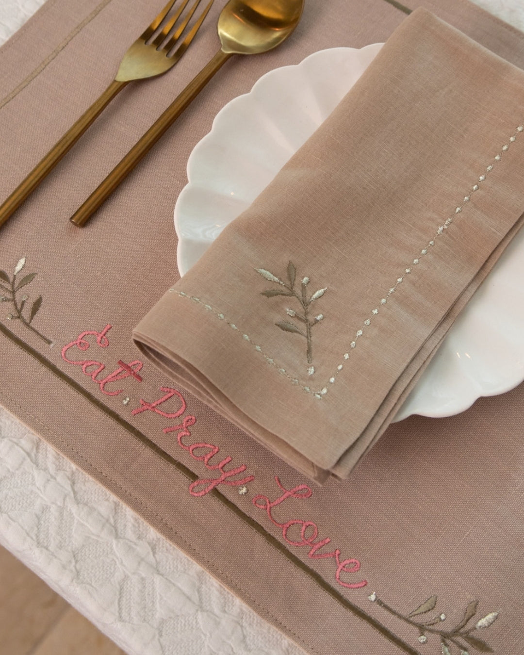 Eat Pray Love Table Linen Set