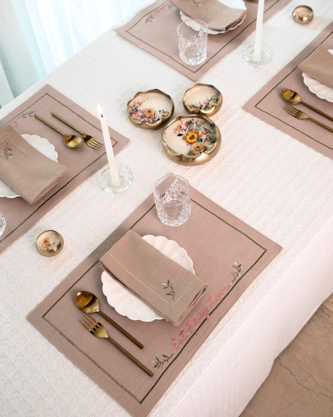 Eat Pray Love Table Linen Set